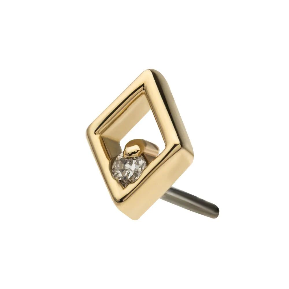 14K Hollow Rhombus – Diamond
