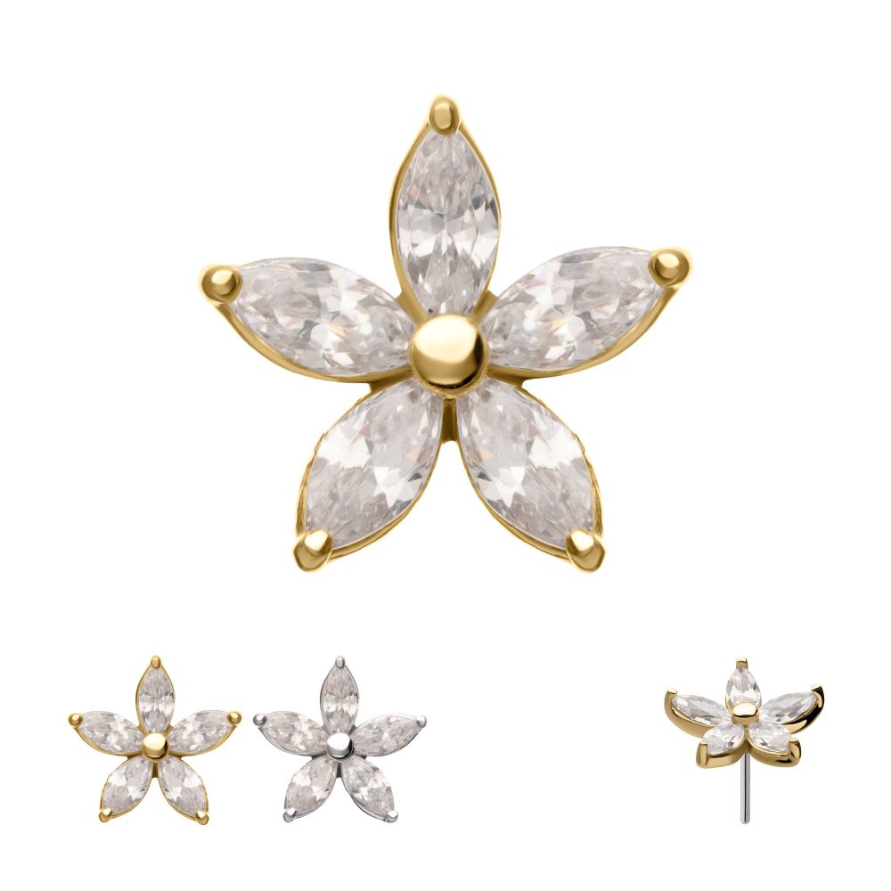 14K 5 Petal Marquise Flower
