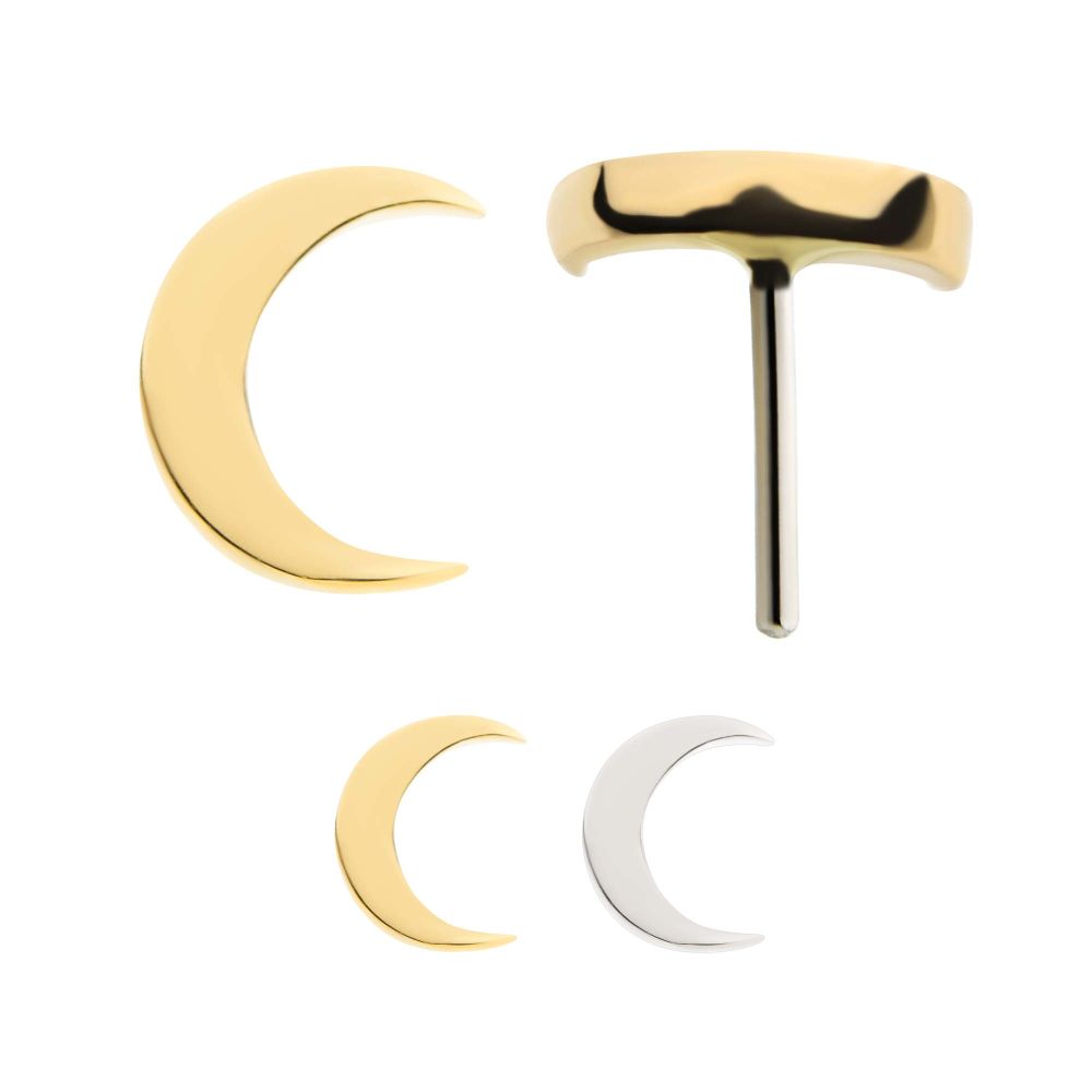 14K Plain Crescent Moon